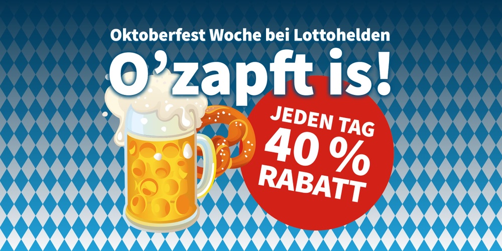 Oktoberfest Woche bei Lottohelden mit zünftigen Rabatten!